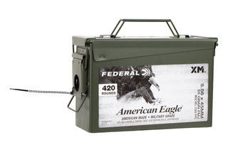 The Federal American Eagle 5.56 NATO ammunition is loaded with a standard 55 grain full metal jacket round for affordable high volume training.